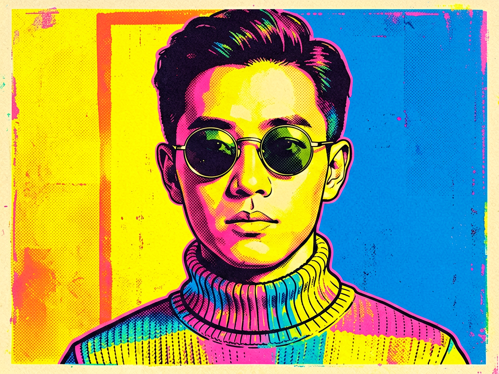 Pop art style — Warhol high-saturation portrait